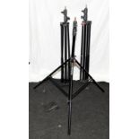 3 x Manfrotto gas filled professional studio light tripod stands ref: 1052BAC