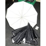 Collection of 36" photographic umbrellas, 8 in lot