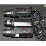 3 x Bowens Gemini GM750PRO flash heads c/w mains cables. Untested but removed from a working