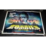 Original movie poster: Zombies - Dawn of the Dead - horror movie released in 1978. 100cms x 77cms