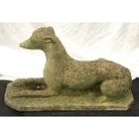 Vintage stone statue of a Whippet dog 67x41x28cm.
