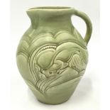 Susie Cooper "Leaping Gazelle" pottery water jug 22cm tall.