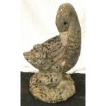 Vintage concrete goose and gosling statue 57cm tall.
