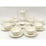 Royal Albert Val D'or coffee set for six place settings together with a set of six soup coupes and