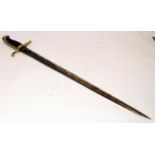 German military parade bayonet with brass fitment and wooden handle 64cm long