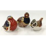 Royal crown Derby collection of bird paperweights (3).