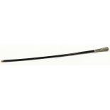 Ebonized swagger stick with silver decorated handle (vendor advises this tests as silver although