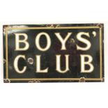 Boys Club contemporary enamel sign 37x22cm.