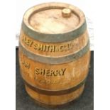 Welsh advertising whisky wine barrel.