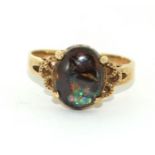 9ct gold ladies Opal solitaire ring size P