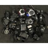 Large collection of DSLR cameras, lenses and accessories.