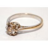 An 18ct white gold and diamond solitaire approx 1/2ct. Size N, 2.7g