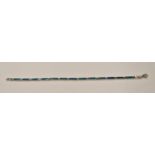 Black opal white gold on 925 silver line bracelet.