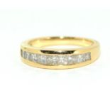 14ct gold ladies 9 stone diamond ring chanel set size M