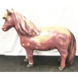 Large fibreglass Shetland pony model 94x120x30cm.