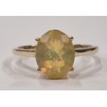 Fire opal orange colour 9ct gold ring Size O.