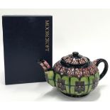 Moorcroft Sally Tuffin Violet teapot 1999 (ref 125).