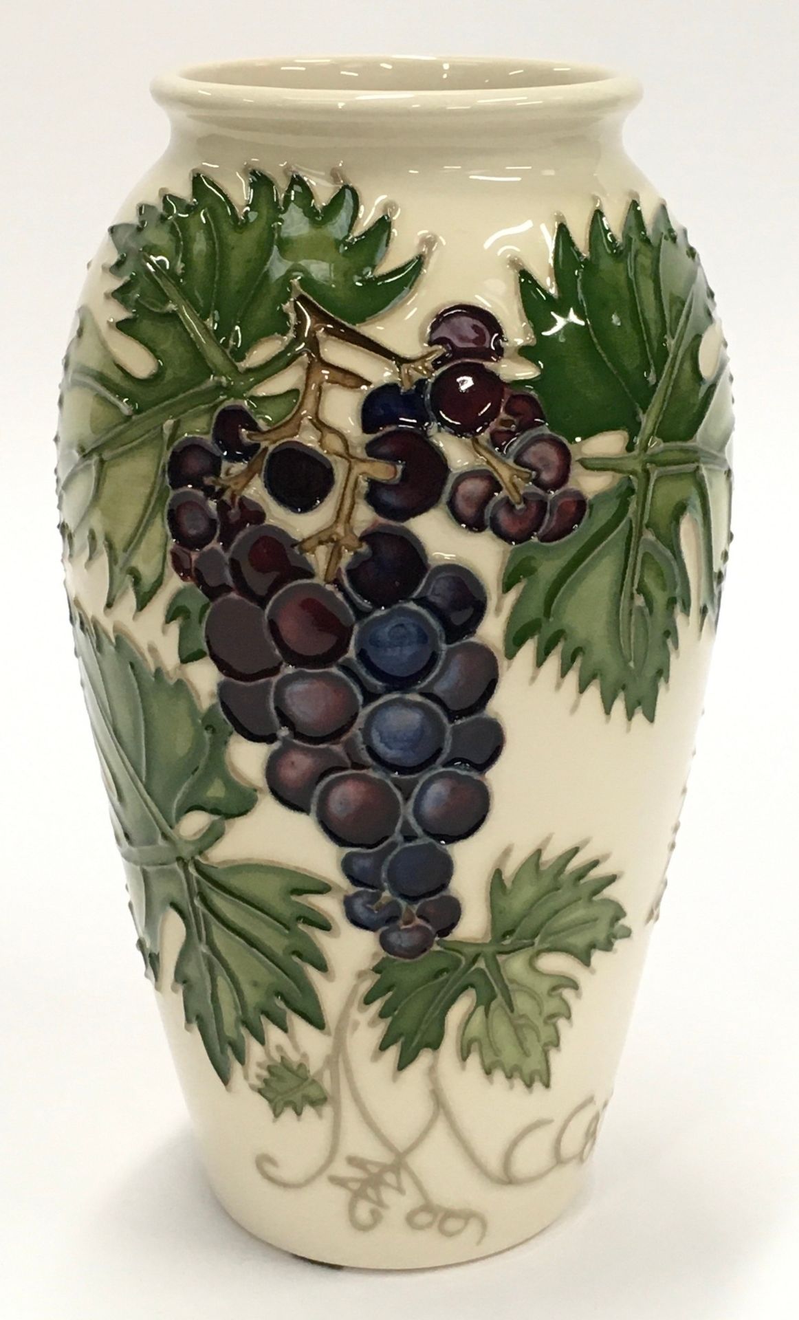 Moorcroft Sally Tuffin Grapevine vase 1987/8. Tubeliner Katherine Keeling. Paintress Sandra Eaton. - Image 2 of 4