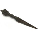 Nepalese iron Vajra Mahakal Bhairab Phurba knife 22cm long.