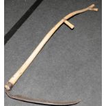 Vintage scythe with yew wood handle. In good order