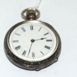 A Victorian Silver Pocket Watch. H/M Birmingham 1880. Works, Ticks, Needs a Clean.