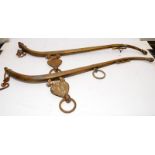 Pair of vintage brass horse harnesses by Albert. 80cms long
