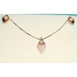 Boxed Eternal cultured pearl 925 silver Lily necklace and earrings.