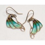 Scottish Ortak 925 silver enameled earrings.