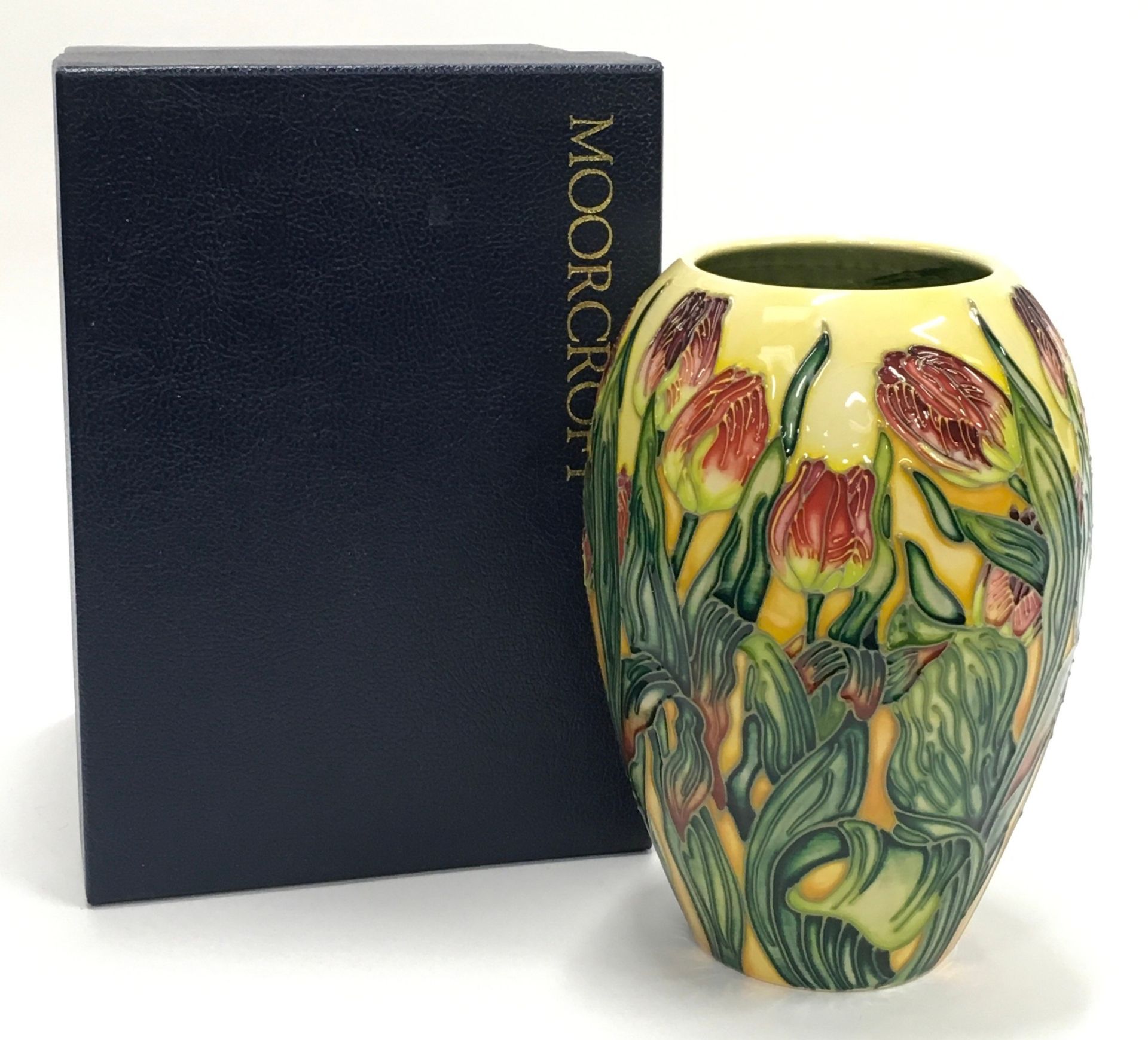 Moorcroft Emma Bossons Springtime vase 1998. Tubeliner Marie Penkethman. Paintress Marg Hill. 7"