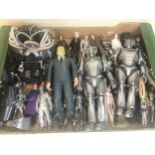 Big tray of various collectable Dr Who characters and accessories to include many of the doctors