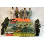 Action men and transportation vehicles. There are 5 figures here along with 2 motorbikes and a boxed
