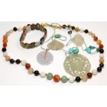 Collection of Jade and Agate jewellery.