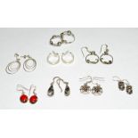 8 pairs .925 silver earrings