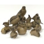 Poole Pottery collection of Barbara Linley Adams stoneware birds (9).