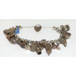 925 silver charm bracelet and charms approx 20 80g