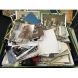 Suitcase containing large collection of various ephemera to include vintage annuals and early