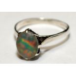 Vintage opal .925 silver ring size Q 1/2