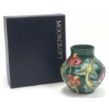 Moorcroft Rachel Bishop Leicester vase 1996. Tubeliner Caroline Hulme. Paintress Wendy Mason. 3"