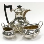 Sheffield Plate EPNS three piece coffee set.