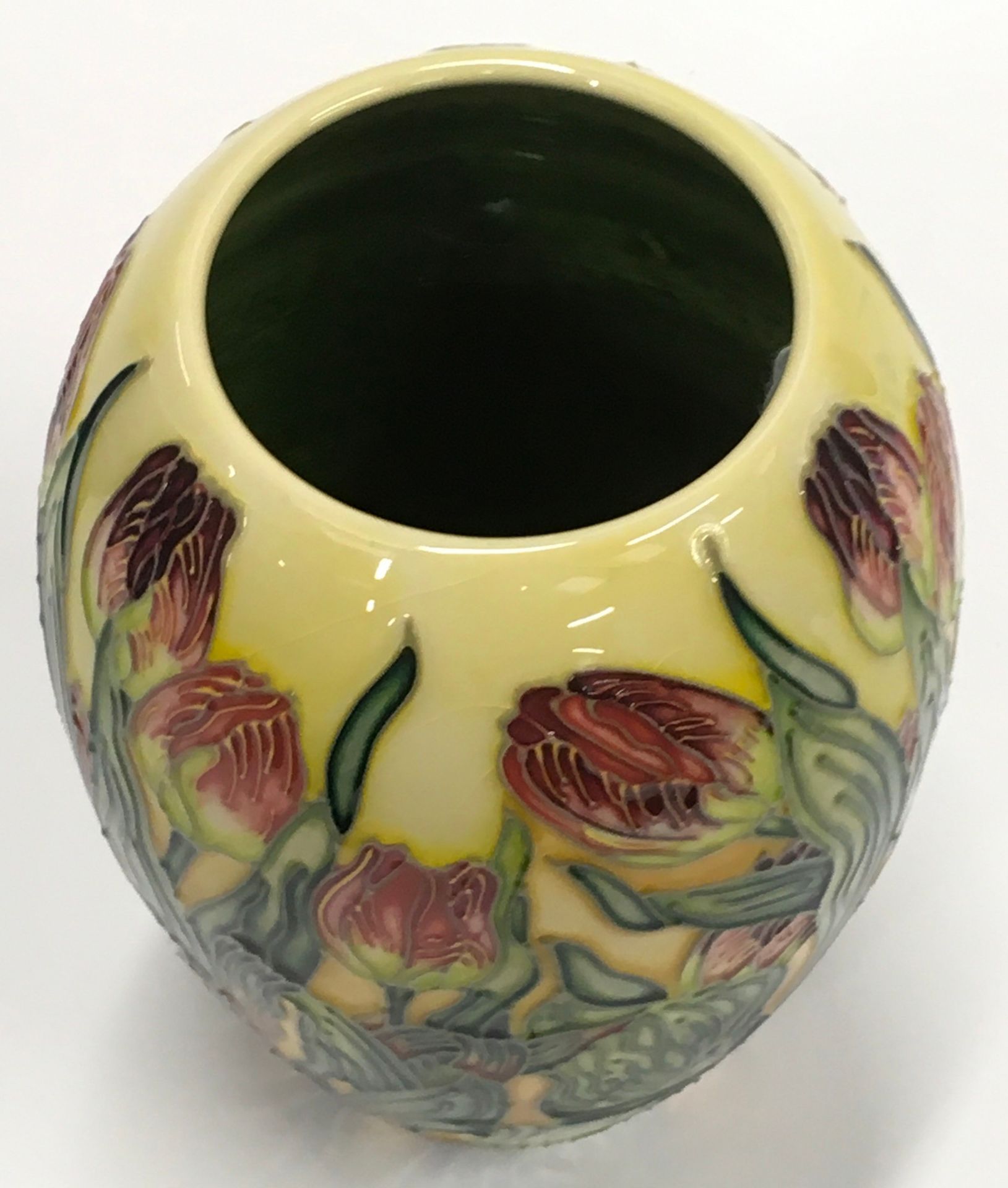 Moorcroft Emma Bossons Springtime vase 1998. Tubeliner Marie Penkethman. Paintress Marg Hill. 7" - Image 3 of 4