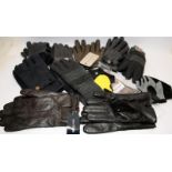 A quantity of mens gloves including thermal, leather and tweed examples. Many still with tags