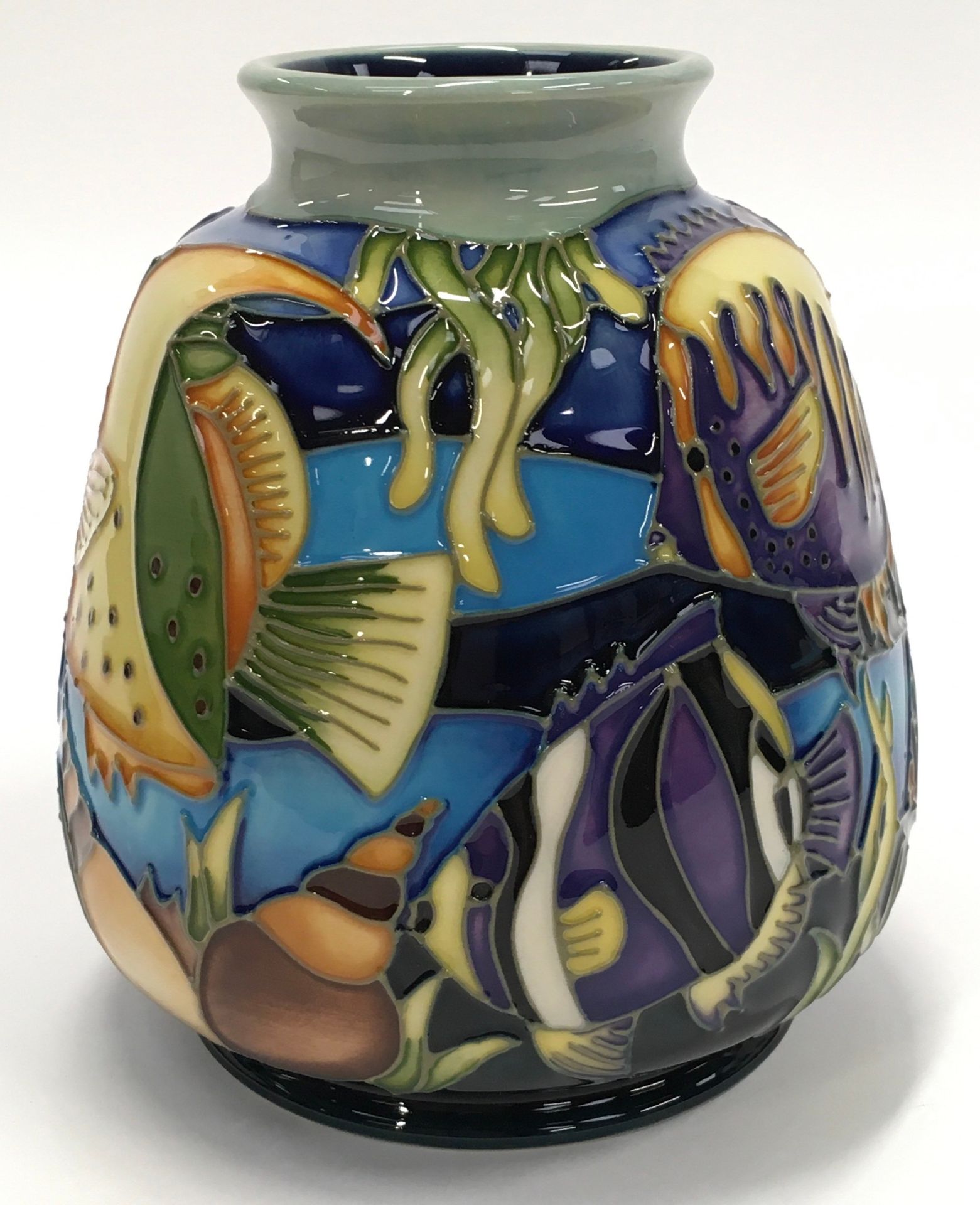 Moorcroft Jean McDougall Martinique vase 1997. 5" tall (ref 111). - Image 2 of 5