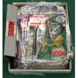 Marvel comics figurine collection of magazines.