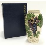 Moorcroft Sally Tuffin Grapevine vase 1987/8. Tubeliner Katherine Keeling. Paintress Sandra Eaton.