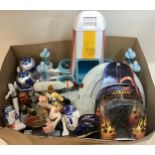 Box of Star Wars / Star Trek items. To include Playskool X Wing Fighter - PlAymates Starship