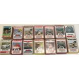 Collection of 13 boxed set of Trump cards to include - Racing Cars - Military Planes - Dragsters -