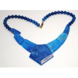 Vintage Lapis large Cleopatra necklace.