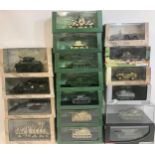 Selection of 17 military boxed vechicles. This group include Tanks & Jeeps from Atlas - Dragon
