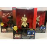 Star Wars interactive characters x 3. These are boxed and in used conditions and include - Qui-Gon