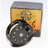 Vintage JW Young 'The Condex' centrepin fishing reel in original box